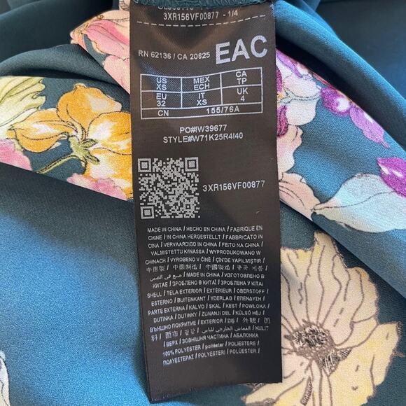 Aliyah Lace-Up Fit & Flare Romantic Floral Midi Dress Women’s XS - Picture 14 of 14